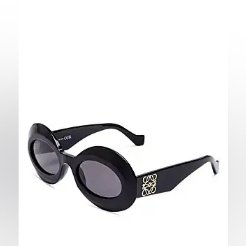 Loewe Anagram Round Sunglasses, 52mm - Black/Gray
